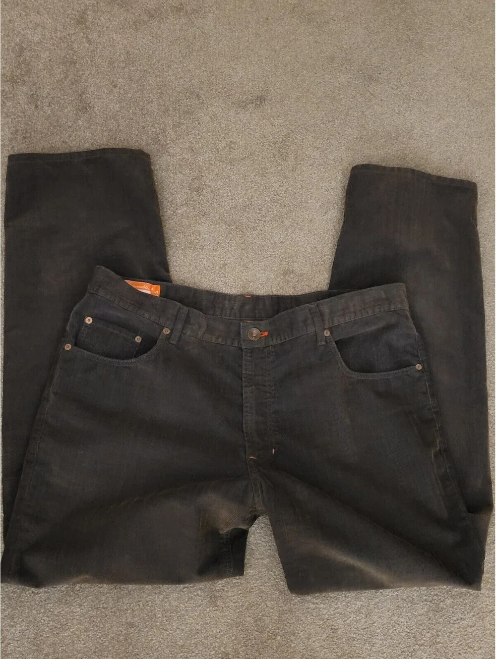 Faconnable Men's Garment Washed Finish Brown Corduroy Pants Sz 40 Tunisia Y2K